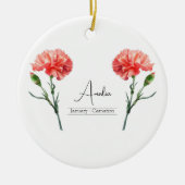 Geboorte Maand Bloem Januari Anjer Ornament (Voorkant)