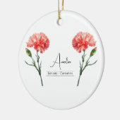 Geboorte Maand Bloem Januari Anjer Ornament (Links)