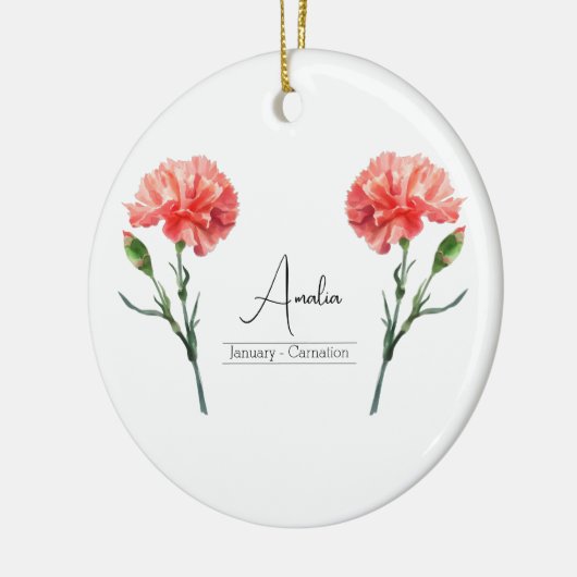 Geboorte Maand Bloem Januari Anjer Ornament (Links)