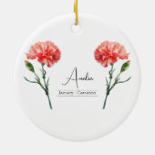 Geboorte Maand Bloem Januari Anjer Ornament (Achterkant)