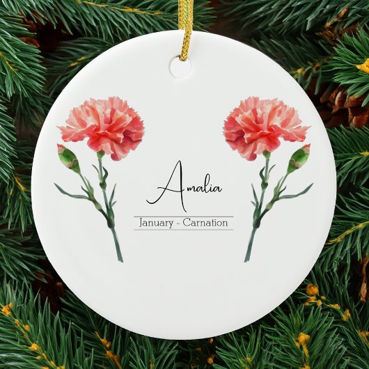 Geboorte Maand Bloem Januari Anjer Ornament