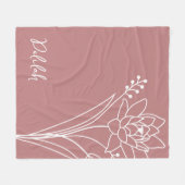 Geboorte Maand Bloem, Juli Kalligrafie Naam Fleece Deken (Voorkant (Horizontaal))