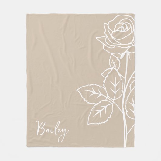 Geboorte Maand Bloem, Juni Kalligrafie Naam Fleece Deken (Voorkant)