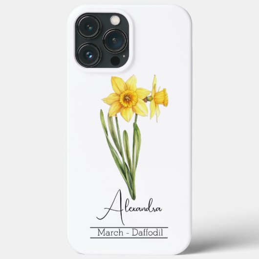 Geboorte Maand Bloem Maart Daffodil Acryl Case-Mate iPhone Case (Achterkant)