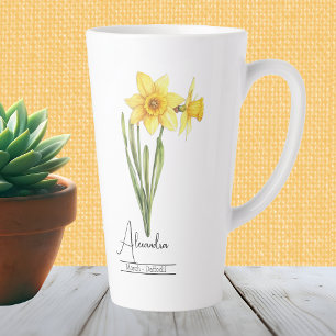Geboorte Maand Bloem Maart Daffodil Latte Mok