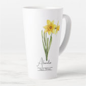 Geboorte Maand Bloem Maart Daffodil Latte Mok (Rechterhoek)