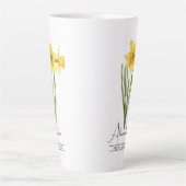 Geboorte Maand Bloem Maart Daffodil Latte Mok (Voorkant)