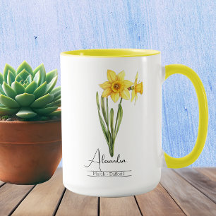 Geboorte Maand Bloem Maart Daffodil Mok
