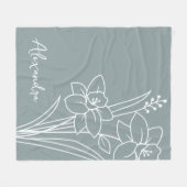 Geboorte Maand Bloem, Maart Kalligrafie Naam Fleece Deken (Voorkant (Horizontaal))