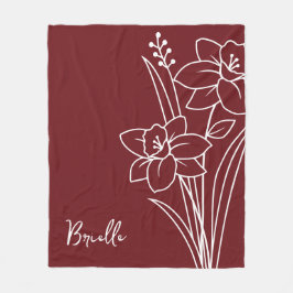 Geboorte Maand Bloem, Maart Kalligrafie Naam Fleece Deken