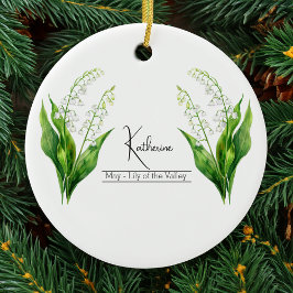 Geboorte Maand Bloem mei Lelie van de vallei Keramisch Ornament