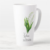 Geboorte Maand Bloem mei Lelie van de vallei Latte Mok (Rechterhoek)