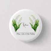 Geboorte Maand Bloem mei Lelie van de vallei Ronde Button 3,2 Cm (Voorkant)