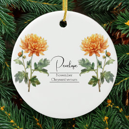 Geboorte Maand Bloem November Chrysanthemum Keramisch Ornament