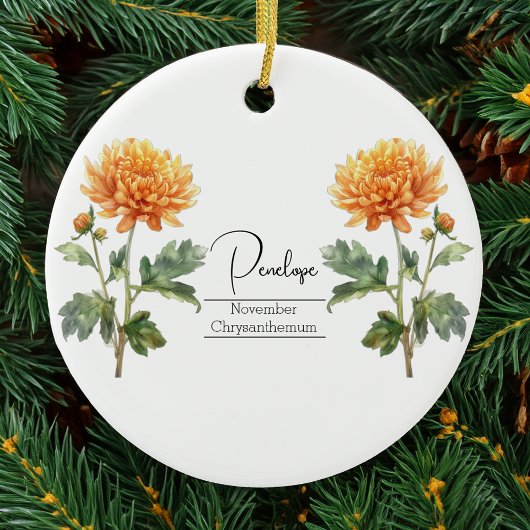 Geboorte Maand Bloem November Chrysanthemum Keramisch Ornament