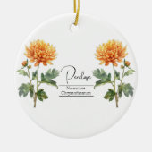 Geboorte Maand Bloem November Chrysanthemum Keramisch Ornament (Voorkant)