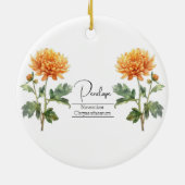 Geboorte Maand Bloem November Chrysanthemum Keramisch Ornament (Achterkant)