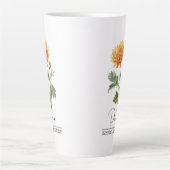 Geboorte Maand Bloem November Chrysanthemum Latte Mok (Voorkant)