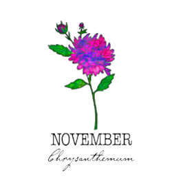 Geboorte Maand Bloem November Chrysanthemum T-shirt