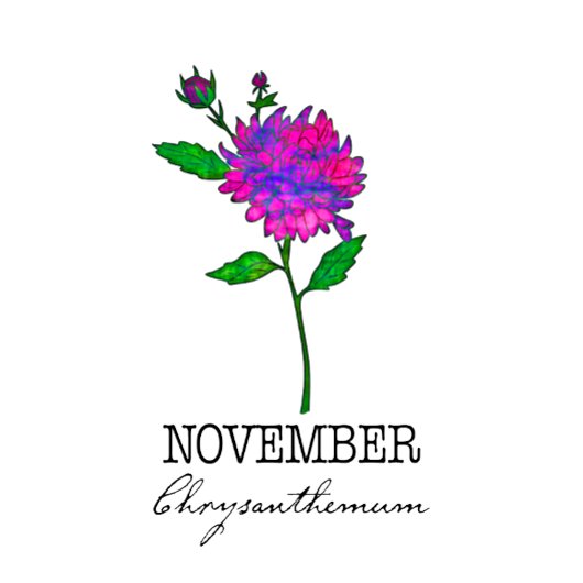 Geboorte Maand Bloem November Chrysanthemum T-shirt