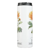 Geboorte Maand Bloem November Chrysanthemum Thermosbeker (Achterkant)