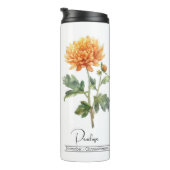 Geboorte Maand Bloem November Chrysanthemum Thermosbeker (Geroteerd rechts)