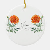 Geboorte Maand Bloem Oktober goudsbloem Keramisch Ornament (Voorkant)