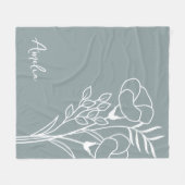 Geboorte Maand Bloem, September Kalligrafie Naam Fleece Deken (Voorkant (Horizontaal))