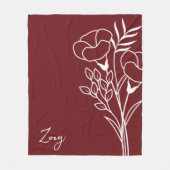 Geboorte Maand Bloem, September Kalligrafie Naam Fleece Deken (Voorkant)