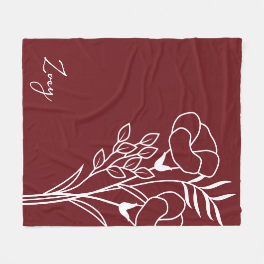 Geboorte Maand Bloem, September Kalligrafie Naam Fleece Deken (Voorkant (Horizontaal))