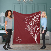 Geboorte Maand Bloem, September Kalligrafie Naam Fleece Deken