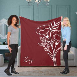 Geboorte Maand Bloem, September Kalligrafie Naam Fleece Deken