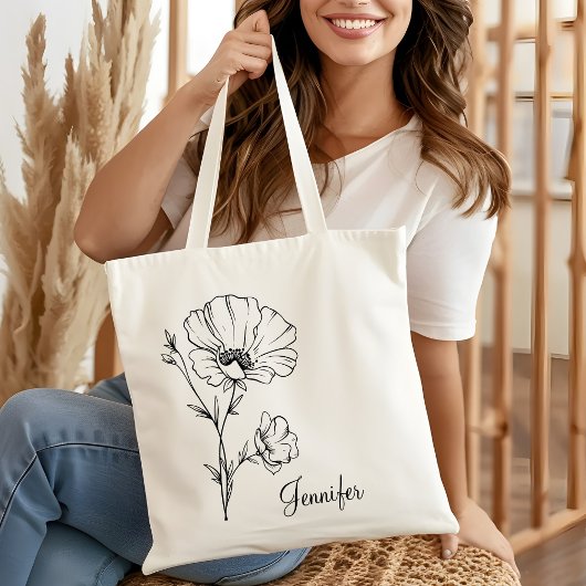 Geboorte Maand Bloem Verjaardag Vrouwen Moeder Moe Tote Bag