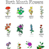 Geboorte Maand Bloemen Alle 12 maanden T-shirt