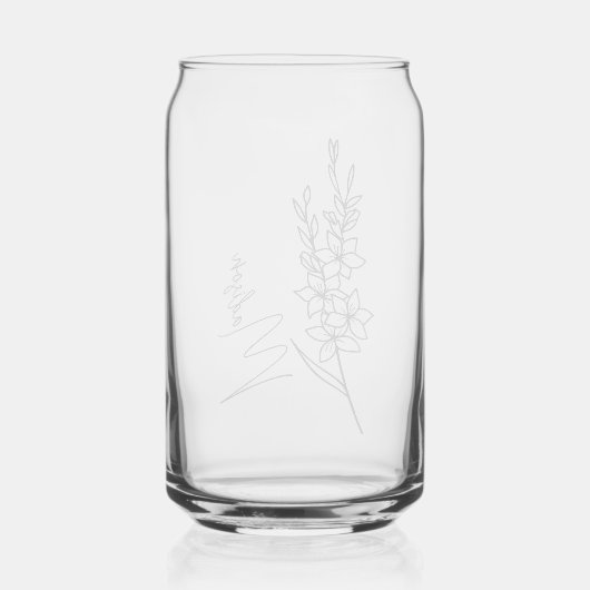 Geboorte Maand Bloemen August Gladiolus Bruidsmeis Blikvorm Glas (Achterkant)