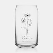 Geboorte Maand Bloemen Augustus Poppy bruidsmeisje Blikvorm Glas (Voorkant)