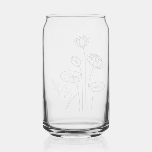 Geboorte Maand Bloemen Juli Waterlelie Bruidsmeisj Blikvorm Glas (Achterkant)