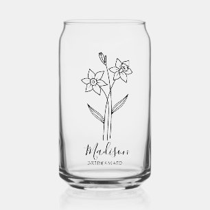 Geboorte Maand Bloemen Maart Daffodil Bruidsmeisje Blikvorm Glas
