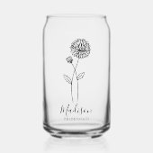 Geboorte Maand Bloemen November Chrysant Bruidsmei Blikvorm Glas (Voorkant)