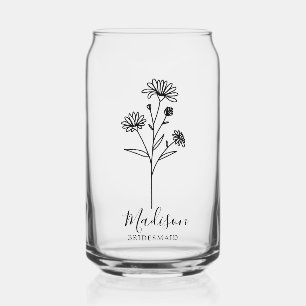 Geboorte Maand Bloemen September Aster bruidsmeisj Blikvorm Glas