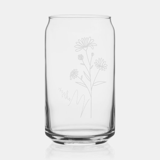 Geboorte Maand Bloemen September Aster bruidsmeisj Blikvorm Glas (Achterkant)