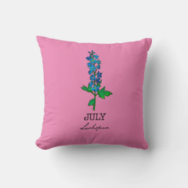 Geboorte Maand Juli Larkspur Bloem Kussen