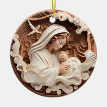 Geboorte Maria en Baby Jesus 3d Wood Look