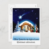 Geboorte met het Briefkaart van de Heilige Familie (Voorkant / Achterkant)