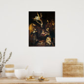 Geboorte met Sint Franciscus en Sint Lawrence Poster (Keuken)