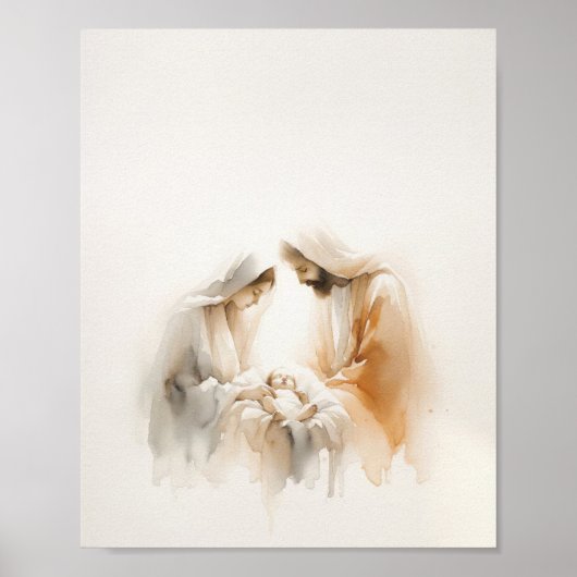 Geboorte - Minimalistische moderne Waterverf Poster (Voorkant)