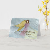 Geboorte Moeder Engel Verjaardag Blauw Kaart (Gele Bloem)