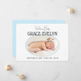 Geboorte Nieuwe Baby Eenvoudige Foto Flat Aankondiging