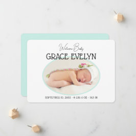 Geboorte Nieuwe Baby Eenvoudige Foto Plat Aankondiging