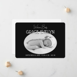 Geboorte Nieuwe Baby Eenvoudige Foto Plat Aankondiging
